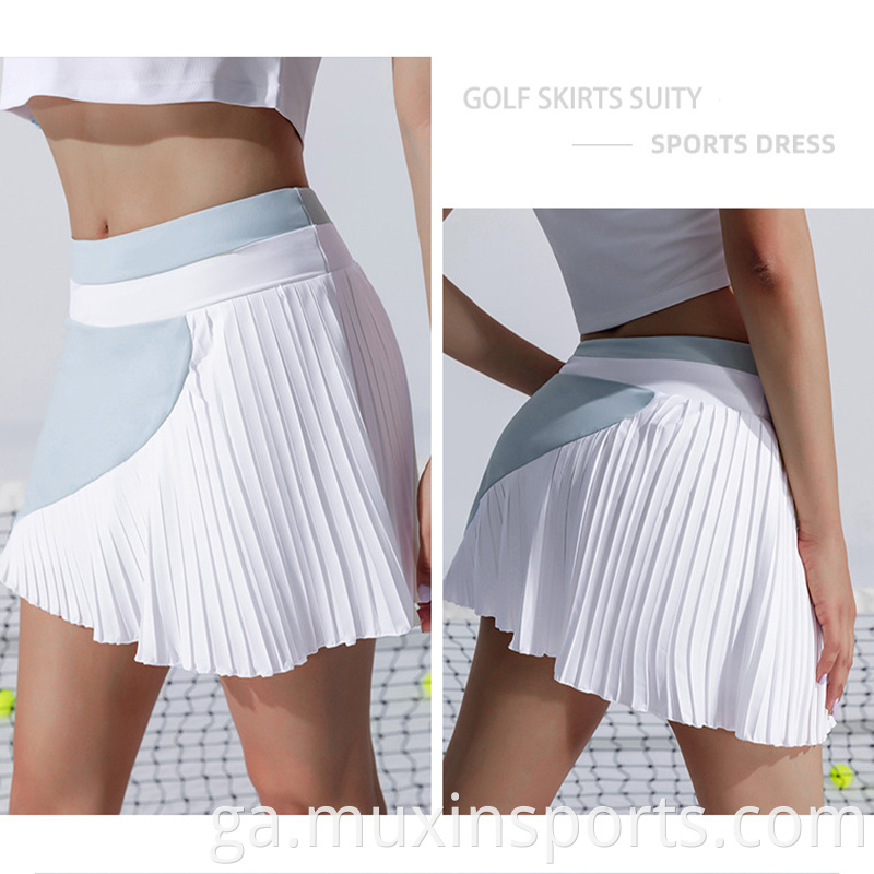 Light blue white tennis short skirt